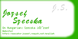 jozsef szecska business card